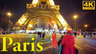 Paris France 🇫🇷  Paris Night Walk  4K HDR  Walking Tour 2022  Paris 4K  A Walk In Paris [upl. by Tanhya]