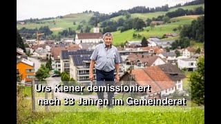 Urs Kiener demissioniert nach 33 Jahren im Gemeinderat [upl. by Ceevah640]