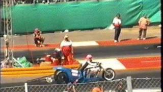 Drag Racing 1994  Jon Lerets crash  NitrolympX Hockenheim [upl. by Brocky]