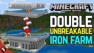 Unbreakable DOUBLE IRON FARM Tutorial For Minecraft Bedrock 120 and 121 [upl. by Torrey784]