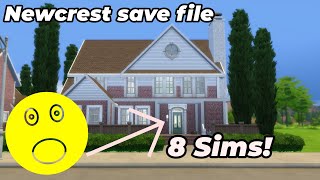 Building a house for 8 Sims  Newcrest Save File [upl. by Helbonnas]