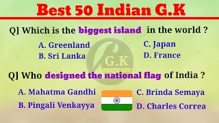 Top 50 Indian GK questions amp answers in EnglishMCQ GKGKhttpsyoutubecomgeneralknowledgekey [upl. by Fries]