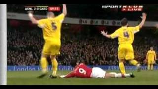 Arsenal vs Cardiff Eduardo Da Silva 16022009 [upl. by Nuajed536]