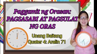 Pagsasabi at Pagsusulat ng Oras Gamit ang Analogue Clock Math 1 Q4Week 3 [upl. by Eyaj]