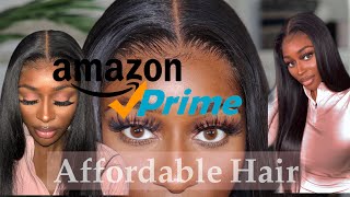 BEST AFFORDABLE WIGS ON AMAZON  MUST HAVE Silky Straight HD Lace Wig  Amazon Prime Hair [upl. by Clarkin384]