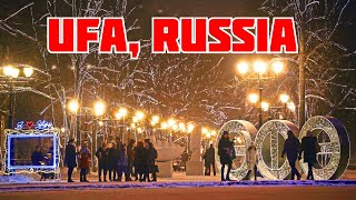 UFA Russia CHRISTMAS Lights of the City Center LIVE [upl. by Nnov]