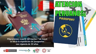 NUEVO pasaporte Perú desde 7 de mayo 2024  10 años de vigencia [upl. by Ttik]