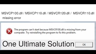 How to fix MSVCP100dll  MSVCP110dll  MSVCR120dll  MSVCR110dll missing error in any game [upl. by Niarda721]