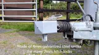 Hitch lock very strong security lock for trailers horseboxes and caravans [upl. by Oahc138]