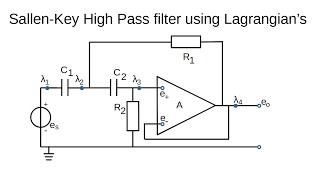 SallenKey High Pass Filter using Lagrangians [upl. by Kola178]