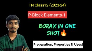 Borax in One shotPreparation Properties amp UsesPBlock Elements1TN Class12Chapter2Chemistry [upl. by Felice]