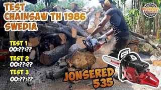 JONSERED 535 VINTAGE CHAINSAW TEST [upl. by Holihs]