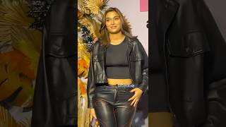 Saiee Manjrekar snapped in a leather suit🔥🖤on an eventThe Unseen Shorts saieemanjrekar leather [upl. by Namqul]