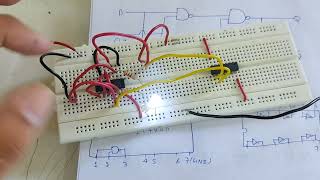 D flip flop by using IC 7400 nand gate practical working digital electronics in hindi 2022 [upl. by Eustashe]