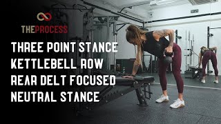 Three Point Stance Kettlebell Row Rear Delt Focused Neutral Stance [upl. by Rooke]