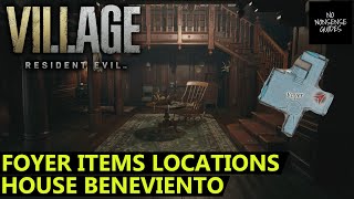 Resident Evil Village Foyer Items  All Locations  House Beneviento [upl. by Taimi]