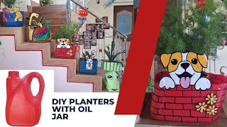 Diy Planters using oil jar ✨ [upl. by Zia]