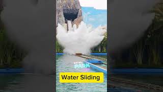 Water Sliding Fun  familypark familytime waterslide trampolineskills fun Water Park Fun [upl. by Edgard]