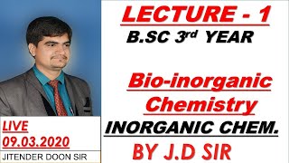 Bioinorganic chemistry detailed explaination with examples lecture 1 inorganic chemistry By JD Sir [upl. by Asset]