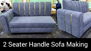 How To Made Leather 2 Seater Steel amp Handle Sofa l Best Sofa Making Process 2024 [upl. by Aday]