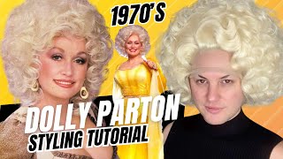 Drag Wig Styling Tutorial  1970s Dolly Parton wig  Styled by Esther [upl. by Llertal]