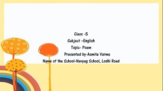 Class 5 English PoemTopsyturvy Land [upl. by Dnomsad87]