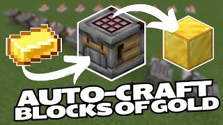 AUTO CRAFT Gold Copper amp Iron Blocks with a CRAFTER in Minecraft for DEEP STORAGE [upl. by Teragram321]