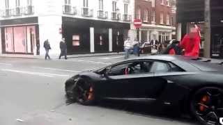 Lamborghini Aventador car crash in London Aventador Crash  Moment of Impact [upl. by Nnayt]