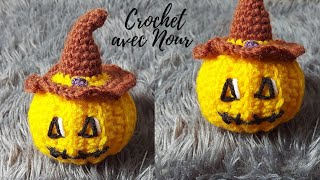 Comment faire une citrouille dHalloween au crochet 🎃How to crochet a Halloween Pumpkin🎃 قرع كروشية [upl. by Enialehs]