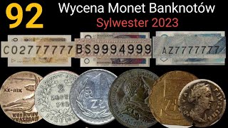 92 Wyceny Monet i Banknotów Sylwester 2023 Destrukty skup monet [upl. by Fransisco398]