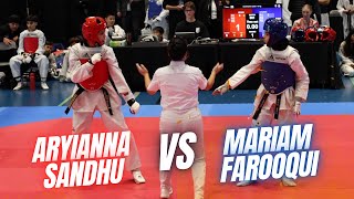 Taekwondo 2024 Korean Consul General Cup  Aryianna Sandhu vs Mariam Farooqui [upl. by Siblee461]