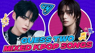 Guess The Two Mixed Kpop Songs 🎧🎶  KPOP GAME 2024  Visually Not Shy [upl. by Ertsevlis]