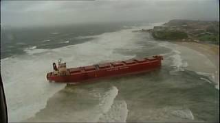 Pasha Bulker Ship Runs Aground In Storm 2007 [upl. by Alita]