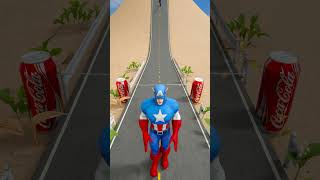 Spiderman vs Hulk vs Captain America vs Chained Post Coca Cola Poles shorts gta [upl. by Orag867]