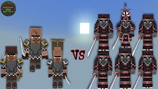 Team Villagers Soldiers vs Team Illager Soldiers  Minecraft Bedrock  Mob Battle [upl. by Zennas]