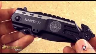 US Marines by Mtech USA MA1002DP Tactical Spring Assisted Folding Knife Product Video [upl. by Devinna761]