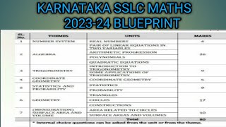 Karnataka SSLC 202324 MATHS BLUEPRINT chapterwise 2024 [upl. by Asilec]