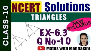 Class 10 TRIANGLES Ex 63 Q 10 [upl. by Grider]