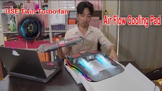 Unboxing The New RGB Gaming Laptop Cooler Powerful Air Flow Cooling Pad For 1218 inch [upl. by Moore]