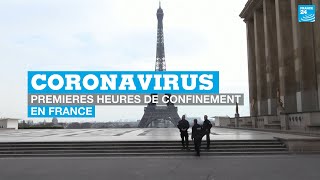 EN IMAGES  Coronavirus  les premières heures de confinement en France [upl. by Nnaassilem]