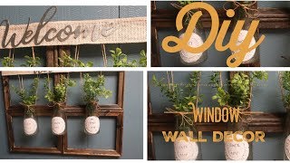 DIY farmhouse inspired window frame decor  how to make window Frame Wall decor [upl. by Eimile135]