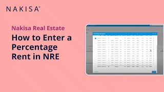 8  How to Enter a Percentage Rent in Nakisa Real Estate NRE [upl. by Ardnnaed175]