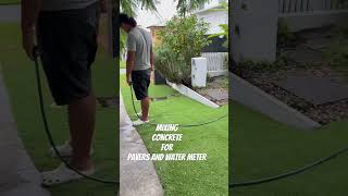 🌿🔨 Transforming your outdoor space with artificial grass concrete stepping stones goldcoast [upl. by Jolene]