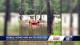 Residents rescued from mobile home park during Bulloch County flooding [upl. by Assila]