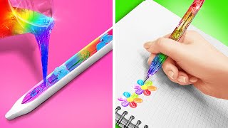 AWESOME SCHOOL HACKS  Cute DIY and Adorable Epoxy Resin Cool Crafts for You by 123 GO Series [upl. by Scarface930]