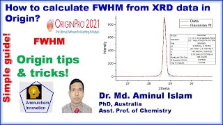 How to calculate FWHM from XRD data in Origin [upl. by Seuguh]