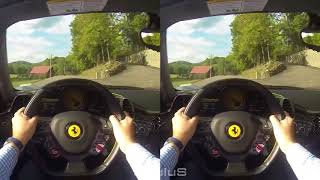 Realidade Virtual 3D VR Pilotando uma Ferrari 458 Spider [upl. by Tigram]