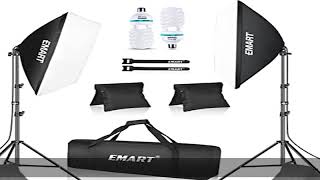 EMART Softbox Lighting Kit with Sandbag 20quotx28quot Soft Box Lights Photography Accessories with 2x105 [upl. by Puri]