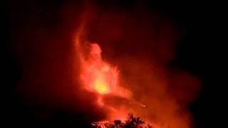 The 1213 January 2011 lava fountain of Etna part 5 Zafferana Etnea [upl. by Elberta]