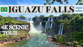 Iguazu Falls 4K Scenic Tour  Cataratas de Iguazu Brazil and Argentina [upl. by Ammann]